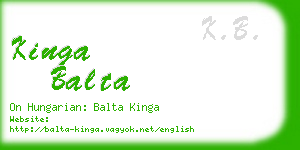 kinga balta business card